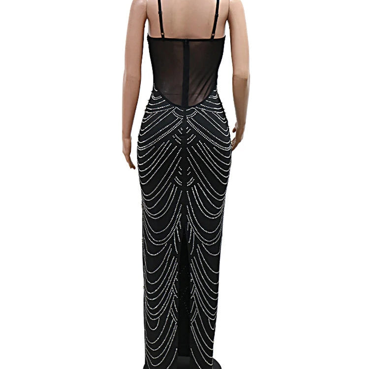 Asake's Crystal Rhinestone Pearl Dress