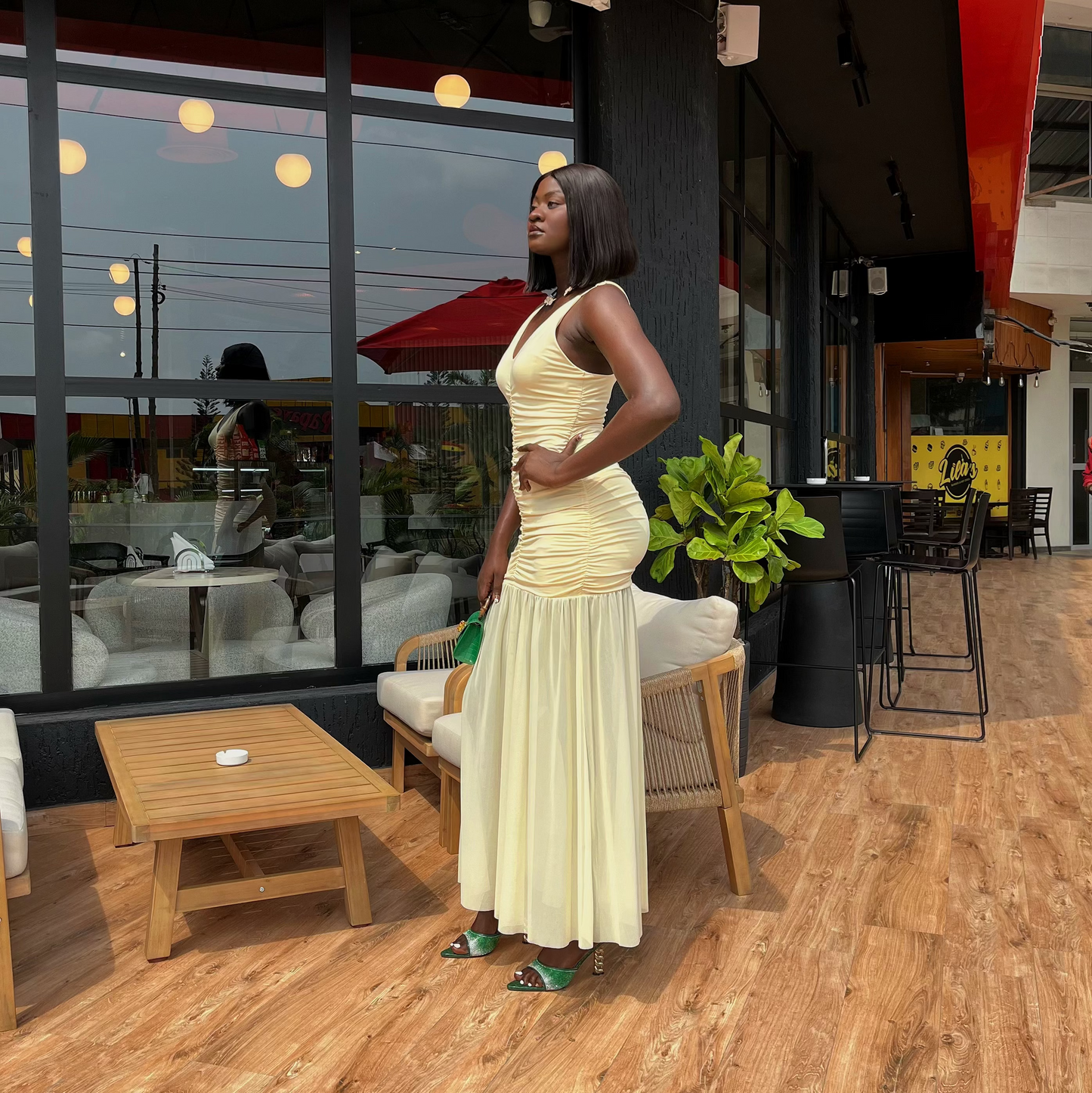 Patchwork Ruched Women Maxi Dress