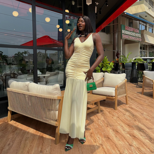 Patchwork Ruched Women Maxi Dress