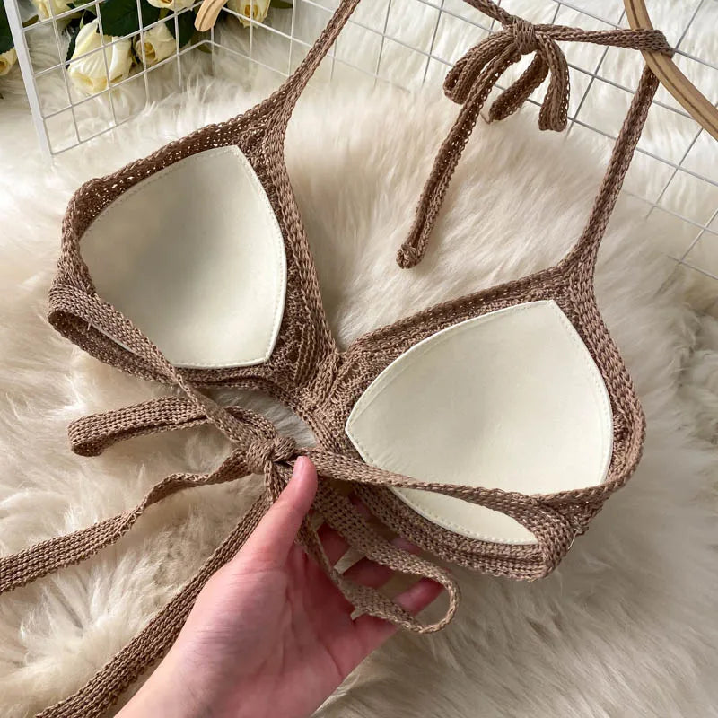 Knitted Top & Wide Leg Long Pant