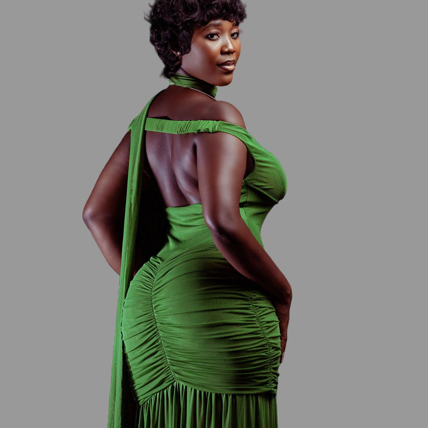 Off-shoulder Split Long Dress