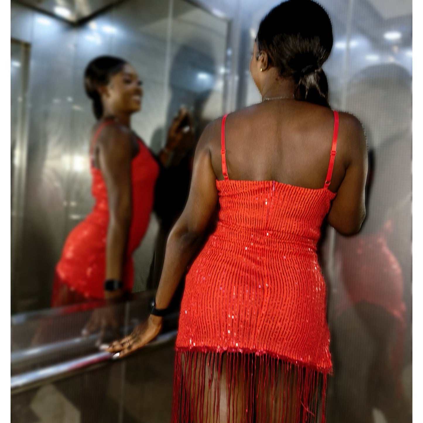 Sequined Evening Mini Dress