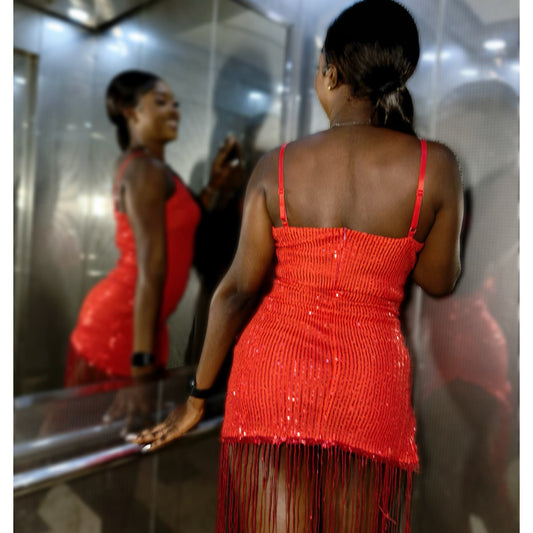 Sequined Evening Mini Dress