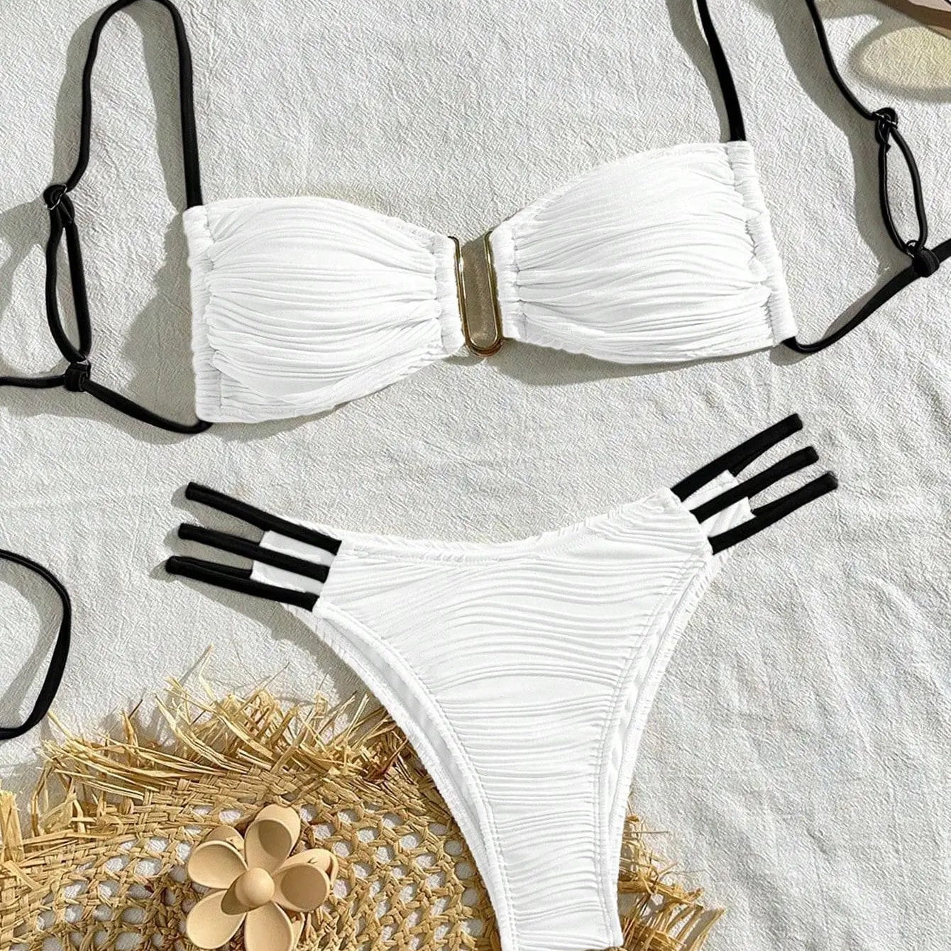 Wrinkled Bandeau Bikini