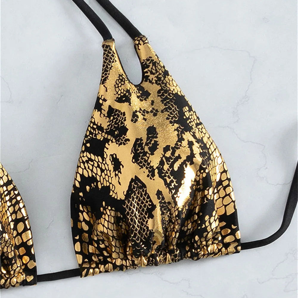 Snake Metallic Bikini
