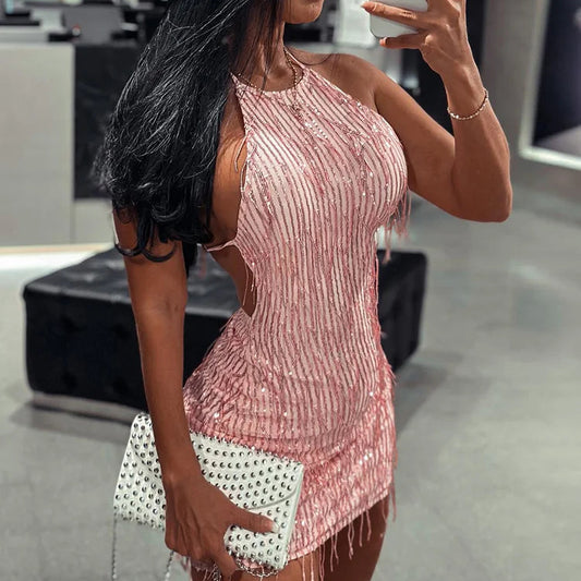 Tassel Patchwork Mini Dress