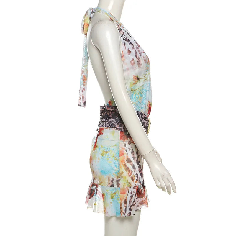 Halter Neck Mini Bodycon Dress