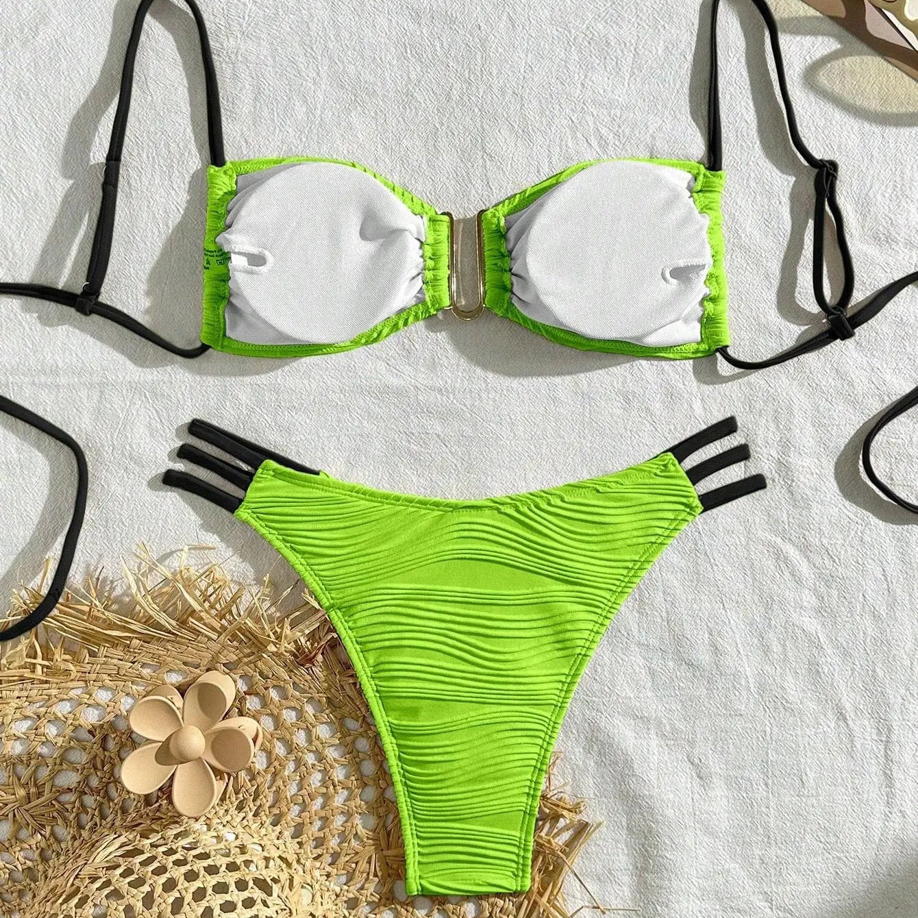 Wrinkled Bandeau Bikini